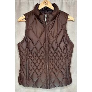Eddie Bauer Chocolate Brown Goose Down Vest Size Small